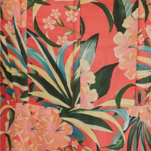 Farm Rio Red Pineapple Bloom Cut Out Midi Dress - Picture 6 of 9